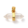 Natural Quartz Crystal Double Terminal Pointed Pendants G-P481-01G-11-2