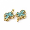 Brass Micro Pave Clear Cubic Zirconia Pendants ZIRC-F135-24G-04A-3