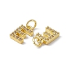 Real 18K Gold Plated Brass Micro Pave Clear Cubic Zirconia Charms KK-E068-VB452-E-3