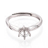 Rhodium Plated 925 Sterling Silver Micro Pave Cubic Zirconia Engagement Solitaire Ring Settings STER-N016-72P-2
