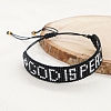 Word GOD IS PEACE Loom Pattern MIYUKI Seed Beads Bracelets for Women BJEW-C011-35-3