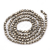 Natural Pyrite Beads Strands G-T107-10-2