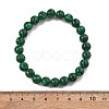 Synthetic Malachite Bead Stretch Bracelets X-BJEW-K212-B-031-3