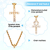 ANATTASOUL 4Pcs 4 Style 304 Stainless Steel with Cubic Zirconia Cross Pendant Necklaces Set with Brass Chains NJEW-AN0001-81-3