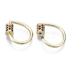 Brass Micro Pave Cubic Zirconia Screw Carabiner Lock Charms KK-R136-069C-NF-3