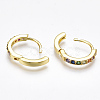 Brass Micro Pave Cubic Zirconia Huggie Hoop Earrings X-EJEW-S201-40G-3