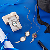 2Pcs 2 Styles Wing Alloy Pendant Decorations with Oval Tray HJEW-GA00049-02-4