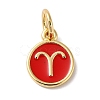 Real 18K Gold Plated Brass Enamel Charms KK-L216-001G-J03-1