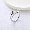 304 Stainless Steel with Rhinestone Finger Rings for Women VL8441-2-1