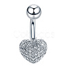 Clear Cubic Zirconia Belly Button Rings WG9960A-09-1