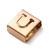 Ion Plating(IP) 304 Stainless Steel Square Slide Charms STAS-L132-09U-RG-2