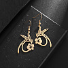 Flower with Rabbit 304 Stainless Steel Dangle Earrings FS-WG1999D-01-1