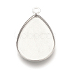 Tarnish Resistant 201 Stainless Steel Pendant Cabochon Settings LS-X-STAS-S057-34-1