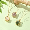 Natural Mixed Gemstone Round Pendant Necklaces NJEW-JN04565-8