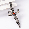 304 Stainless Steel Big Pendants with Rhinestone STAS-K027-01-2