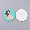 Printed Wooden Big Pendants WOOD-S048-M-2
