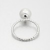 Brass Acrylic Pearl Finger Rings for Wedding Jewelry RJEW-J061-P-3