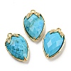 Natural Turquoise Faceted Pendants G-M431-06G-01-1-1