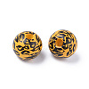 Painted Natural Wood Beads X-WOOD-S057-024-3
