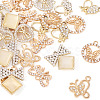 24Pcs 6 Styles Alloy Crystal Rhinestone Pendants FIND-TA0006-20LG-2