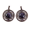 Natural Amethyst Pendants G-Q158-03-04-1