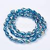 Electroplate Glass Beads Strands EGLA-D015-15x10mm-31-1