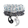 2Pcs 2 Color Lampwork Evil Eye & Glass Stretch Multi-strand Bracelets Set BJEW-JB08785-1