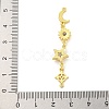 Rack Plating Brass Clear Cubic Zirconia Sun Moon Star Connector Charms KK-G513-40G-3