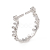 Rack Plating Brass Open Cuff Ring Settings KK-G455-14P-1