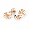 Brass Micro Pave Clear Cubic Zirconia Peg Bails Pendants KK-T062-68G-NF-2