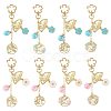 4Pcs 4 Styles Alloy Enamel Pendant Keychains HJEW-FS00052-2