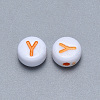 Craft Acrylic Horizontal Hole Letter Beads SACR-S201-11Y-2