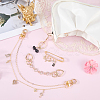 Alloy with Resin Cherry Keychains & Alloy Enamel with Iron Musical Note Brooch & Alloy Rhinestone Heart Charm Purse Chains & Alloy Rhinestone Heart Link Purse Strap Extenders SJEW-AR00001-4