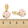 Rack Plating Alloy Enamel Heart with Dog European Dangle Charms FIND-B034-50G-3