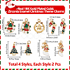 8Pcs 4 Styles Christmas Themed Brass Micro Pave Clear Cubic Zirconia Pendants ZIRC-BBC0002-82-2