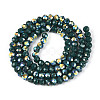 AB Color Plated Opaque Glass Rondelle Beads Strands EGLA-T029-4mm-09L-2