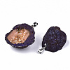 Electroplate Natural Druzy Agate Pendants G-S359-184-2