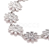 Enamel Daisy Link Chain Necklace NJEW-P220-01P-01-3