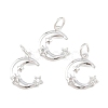 925 Sterling Silver Pave Clear Cubic Zirconia Charms STER-A049-08A-S-1