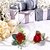 CRASPIRE 2Pcs 2 Style Silk Cloth Imitation Rose Corsage Boutonniere AJEW-CP0001-61C-5