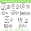 10Pcs 5 Styles 316 Surgical Stainless Steel Locket Pendants STAS-SP0001-94-2
