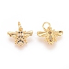 Brass Micro Pave Cubic Zirconia Pendants X-RB-I077-20G-RS-1