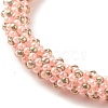 Glass Seed Beaded Bracelet with Brass Magnetic Clasps BJEW-JB07801-04-4