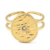 Ion Plating(IP) 304 Stainless Steel Open Cuff Ring for Women RJEW-F166-07G-01-2
