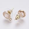 Faceted Glass Stud Earring Findings GLAA-F084-B08-2
