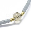 Adjustable Natural Smoky Quartz Braided Bead Bracelets BJEW-F391-A18-3