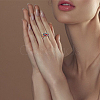 8Pcs 8 Style Rhinestone Tennis Chains Stretch Rings Set for Women RJEW-FI0001-02-5