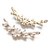 Brass Micro Pave Cubic Zirconia Links Connectors KK-R111-020-2
