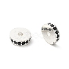 Brass Micro Pave Cubic Zirconia Beads KK-R216-15S-01-2