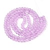 Plum Crackle Glass Round Beads Strands X-CCG-Q002-6mm-04-2